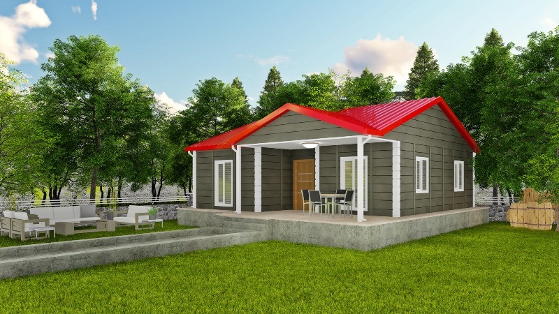 İhtimena 85 m² Tek Katlı Prefabrik Ev